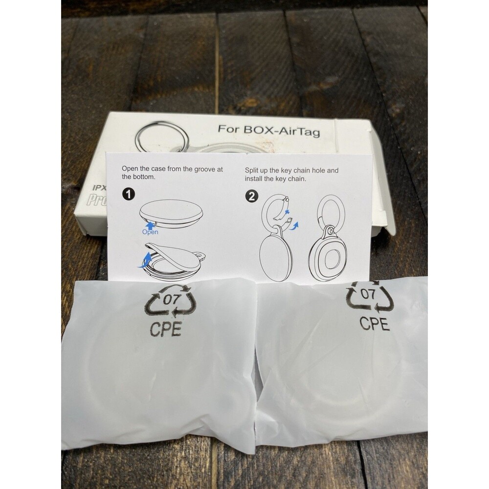 2 Pk Clear IPX8 Waterproof Airtag Keychain Holder Luggage Keys Dog Collar